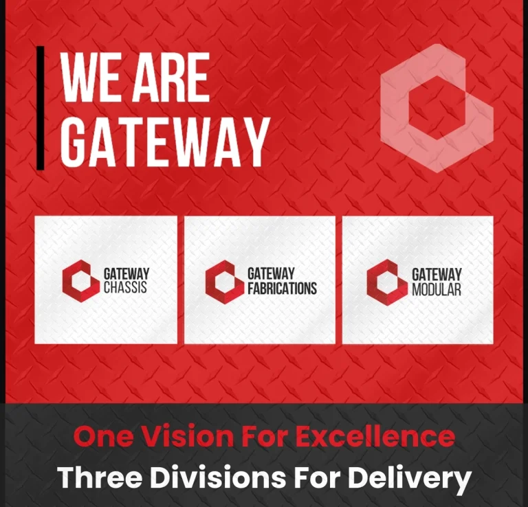 We Are Gateway Parent Logo with three sub divisions, Gateway Chassis, Gateway Modular and Gateway Fabrications 