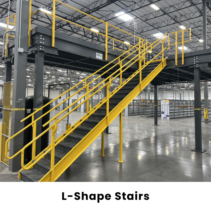 L-Shape Mezzanine Stairs fabricated by Gateway Fabrications in Hull & across the UK