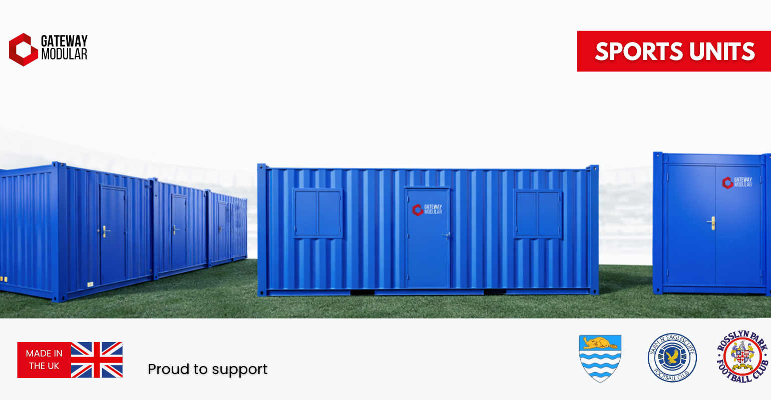 Explore Gateway Modular's robust and custom sports container units for sale across the UK. 