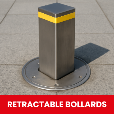 Fabricated Custom Retractable Steel Bollard manufactured in Hull by Gateway Fabrications 