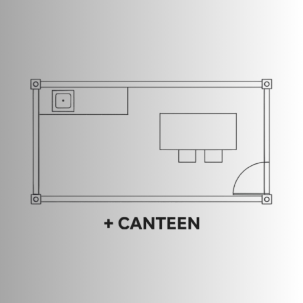Modular Sports Container Unit Interior Aerial View Canteen Building Design Plan by Gateway Modular - Prefabricated canteen for sale UK. 