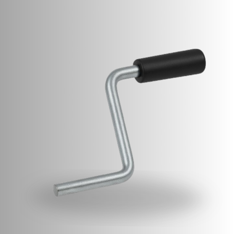 Galvanised winding handle for corner steadies or jacks – SAP: R-WND-XXXXX-01-XX-N – easy caravan stabilising.