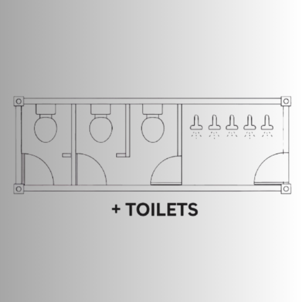 Modular Sports Container Unit Interior Aerial View Toilet Block Design Plan by Gateway Modular - Portable Toilet Block For Sale UK. 