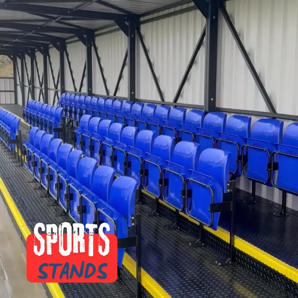 Sports stands and seating for sports clubs fabricated steel custom built for Beverley Town FC