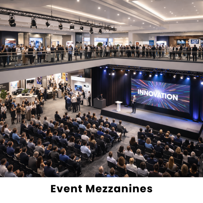 Event and exhibition mezzanine fabricated by Gateway Fabrications in Hull and across the UK. 